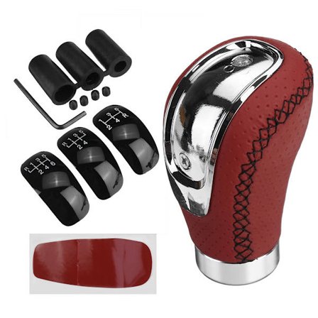 Universell 5/6 Växlad PU Läder Växelspaksknopp Manuell Bil Växelspak Växelspaksknopp-Typ 2