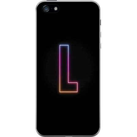 Yhteensopiva Puhelinkuori Apple Apple iPhone 5 Minimaalinen neonkirjain L pehmeästi vaihtuvassa värivalossa mustaa taustaa vasten, puhdas graafinen