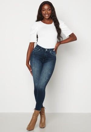 ONLY Blush Life Mid Ank Raw Jeans L/30 Dark blue/Denim Pillifarkut Dam