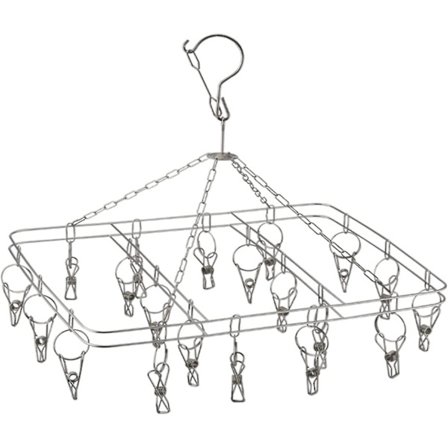 20 Klämmor Rostfritt Stål Sock Torkställ Rotationsbar Vindtät Torr