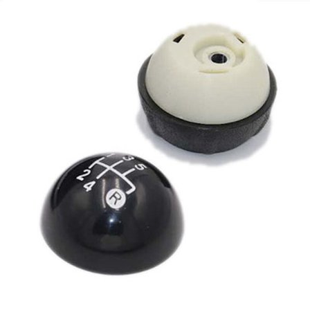 För Fiat 500 500C 2007 - 2018 5 Växlad Växelspaksknopp Läder Blank Svart Kåpa Ersättning - 5 växlad knopp