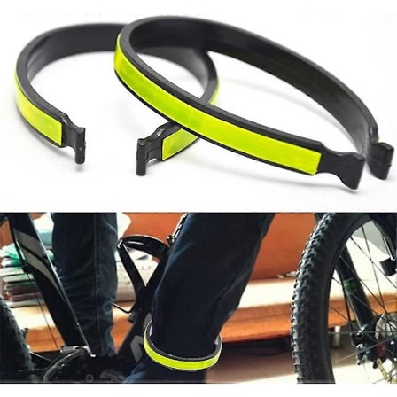 2 stk. Sykkelbukseklyper, lette reflekterende bukseklyper med kraftige refleksstriper, for tryggere natteturer