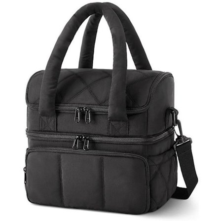 Eristetty lounaslaukku mustalla kantokahvalla työhön, toimistoon, matkoille ja piknikille