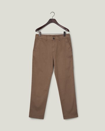 Lexington Klassische Konische Baumwolltwill-Hose, Khakigrün