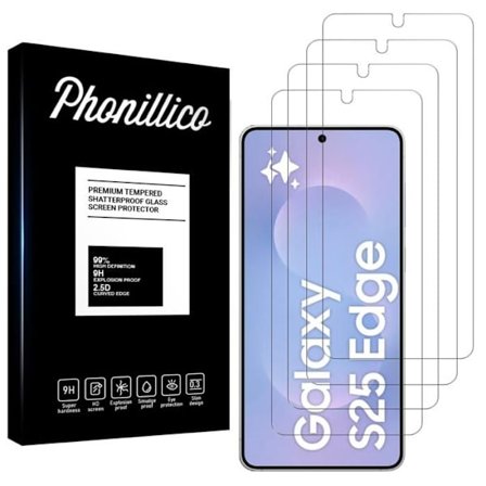 Hærdet Glas til Samsung Galaxy S25 EDGE [Pack 4] Skærmbeskyttelsesfilm Phonillico