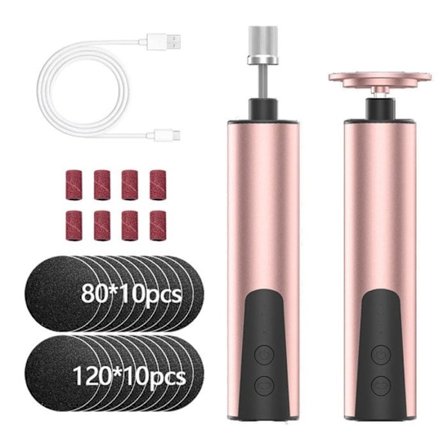 Elektrisk fotfil, multifunksjonell to-i-ett for fjerning av død hud, onykomykose og neglesopp