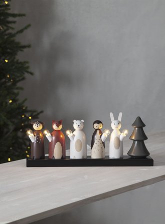 Adventsstake Forest Friends 5-lys