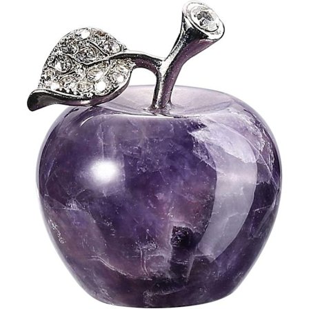 Äpple Prydnader Sten Snideri Sten Naturlig Kvarts Äpple Dekoration Hemmakontor Blad Legering Figur