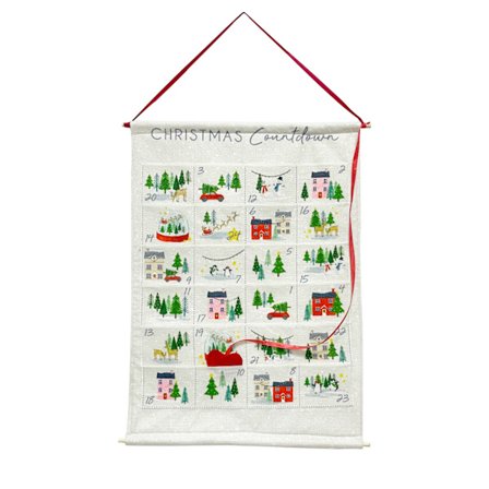 Julepynt julekalender linnedimitation jule nedtællingskalender hjemmevedhæng