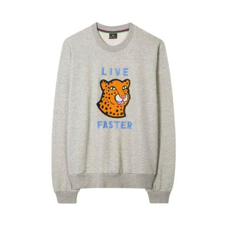 PS By Paul Smith Cheetah Patch Sweatshirt Grå, Dame Sweatshirts