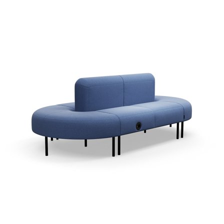 Sofa VARIETY, geschlossener Schwung, mit USB-Steckdose, Stoff Pod CS, blau