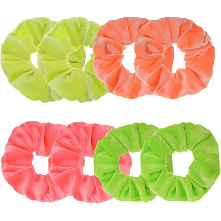 8-pack Acsergery present neonfärgade sammetshårsnoddar för kvinnor