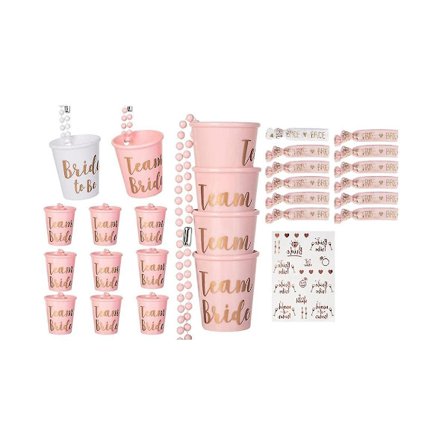 Bryllups-Shotglass-Halskjede, Pakke Med 24 JGA-Kopper Og Bryllupsarmbånd, Bachelorette Party Bachelor Pa