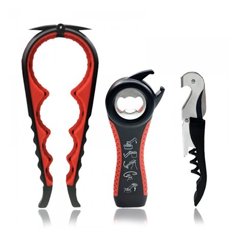 Tölkkiavain Monikäyttöinen Purkkien Avain 3 Pakkaus Keittiövälineet Pullo 5 in 1 Tölkkiavain Heikoille Käsiille Manuaalinen Kansi Sulkijan Poistaja