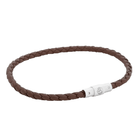 by BILLGREN Leandro Leather Bracelet Grey Accessoarer Herr Brun 21 cm