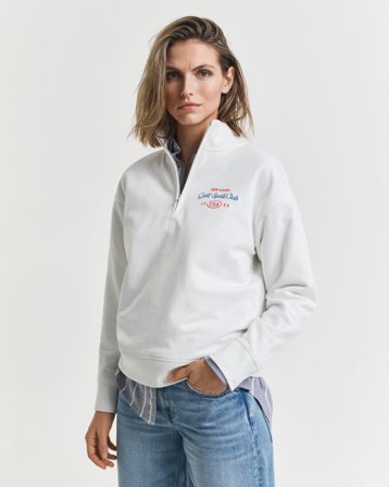 GANT Damen Graphic Sweatshirt mit Reißverschlusskragen (XXL)