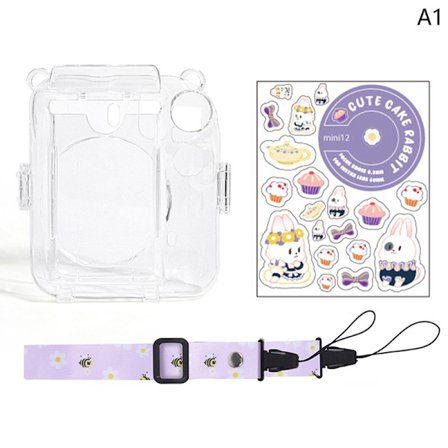 1Set för Instax Mini 12 Transparent kameraväska Travel Shoulder