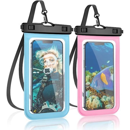 Vandtæt Smartphone Etui - 2 Pak - Vandtæt Taske Undervands Etui - IPX8 Vandtæt Telefon Etui