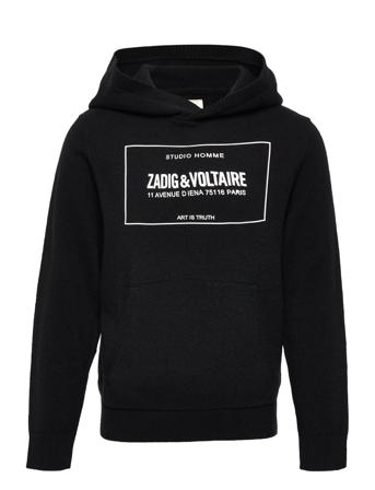 Hooded Sweater Or Jumper Hoodie Svart Zadig & Voltaire Kids