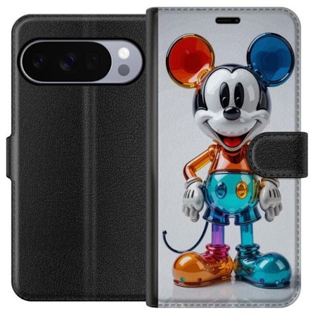 Kompatibelt Lommeboketui til Google Pixel 10 Pro Mickey futuristisk fargerik figur glossy leketøy krom neon Disney popkunst moderne samleobjekt livlig