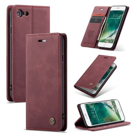 CaseMe iPhone SE 2020 vintage etui - Rød