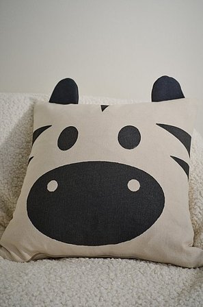 Jotex - Kussenhoes 40x40 Cm Wit/zwart wit/zwart - ZEBRA - Koop Kinderkussens bij Jotex