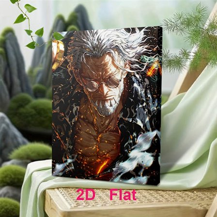 1 stk. Indrammet 2D Lærredstryk - One Piece Silverys Rayleigh Portræt, Klassisk Retro Stil, Træramme, Krogmontering, Perfekt til Stuen, [YJD]