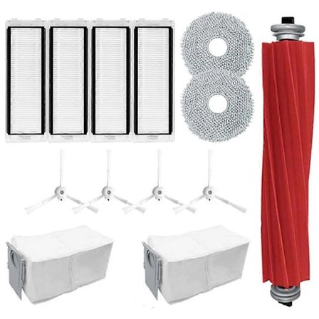 Yhteensopiva Robo Rock Q Revo/Robo Rock P10 A7400RR Robotti-imurille 2 Sivuharjaa 1 Pääharja 2 Suodatinta 2 Moppiliinan Vaihtoa