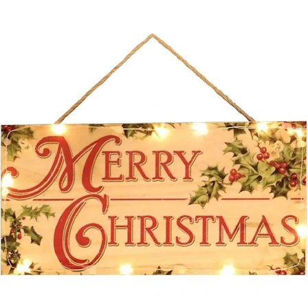 /EA/God Jul Hängande Trä Väggskyltar Dekorativa LED-lampor