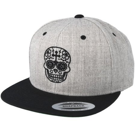 Tattoo Collective - Grå snapback Keps - Day Of The Dead Grey/Black Snapback @ Hatstore
