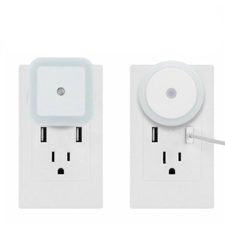 LED Natt Lys Mini Søtt Vegg Plug-in Auto Sensor Nattbord Lampe