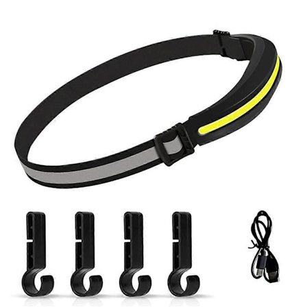 LED Pandelampe USB-C Genopladelig, Lommelygte Pandelampe - Pandelampe til Camping