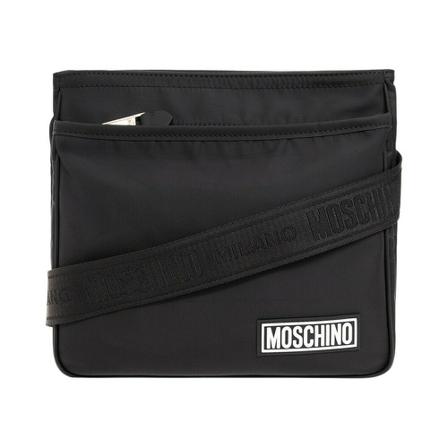 Moschino, Shoulder bag with logo Zwart, Heren, Maat:ONE Size