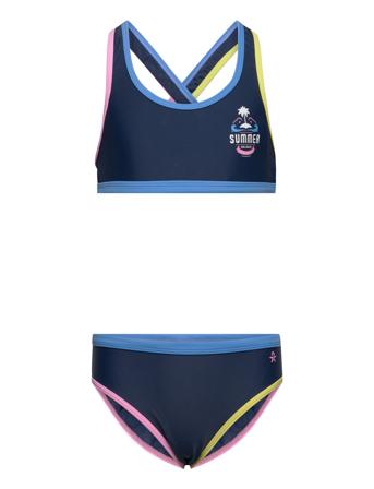 Bikini - Aop Bikini Marineblå Color Kids*Betinget Tilbud