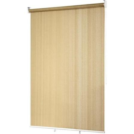COSTWAY Balkong Mörkläggningsrullgardin 121x181cm-Halv-Mörk-Anti-UV Värmeisolering-Visa Skärm-Justerad Höjd-HDPE Tyg-Beige