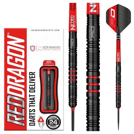 RED DRAGON Milano RS 24g Tungsten Darts with Flights and Stems