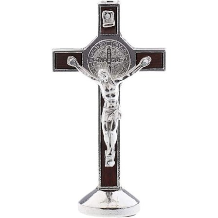 Korsfästelsestatue Jesus Kristus på korset för bil, hem, kapell, silver