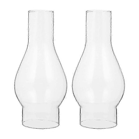 2 st Delikat Ersättnings Glass Fotogen Lampskärm Klar Glass Lampskärm Lampglas