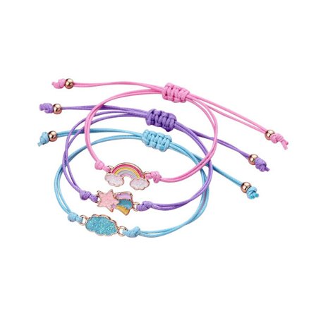 Tredelade barnarmband, flickarmband, justerbara flätade armband för barn, presenter till flickor och barn