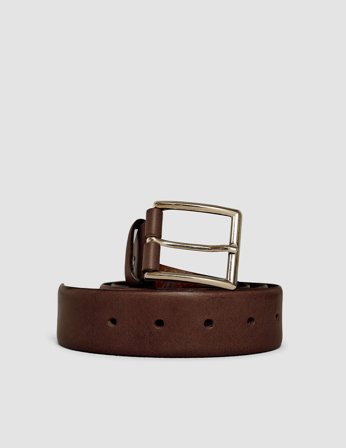 Shaping New Tomorrow - Elastic Leather Belt - Dark Brown - Herr - Storlek 105