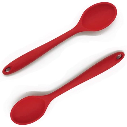 2 stk silikon kjøkkenredskapsskjeer, silikonskjeer for blanding, silikon