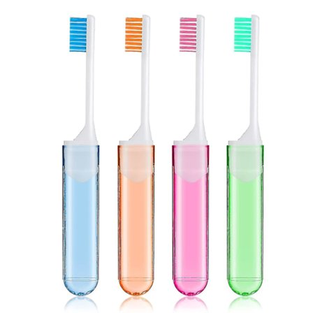 Tandbørste med bløde børstehår 4 stk. Sammenklappelige manuelle tandbørster til skrøbeligt tandkød Tandpleje Voksen Barn Bærbar til camping