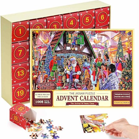 Puslespill-adventskalender 2023, 1008 puslespillbiter, 24 dager