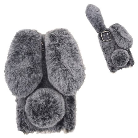 Fluffy Rabbit iPhone 13 Cover - Sølv/Grå