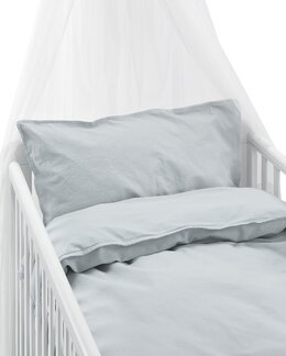 Påslakan spjälsäng enfärgat Humble 2-delar Ljusblå - Borganäs of Sweden