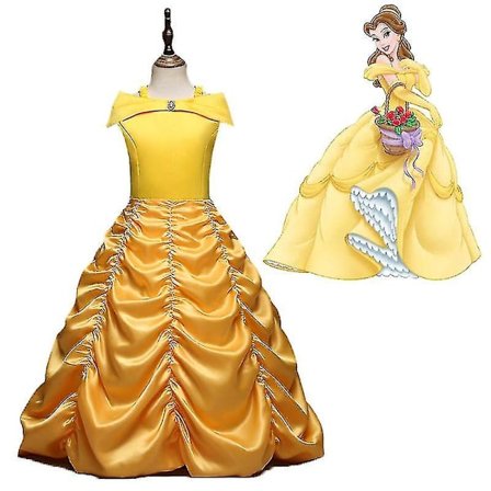 Skjønnheten og Udyret Kjole Jenter Barn Bryllup Fancy Up Opptreden