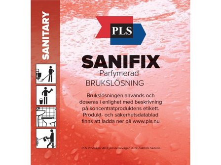 PLS Etikett Sanifix 100/fp - Lyreco - Städ och hygien - Luktförbättrare - Sprayer och flaskor