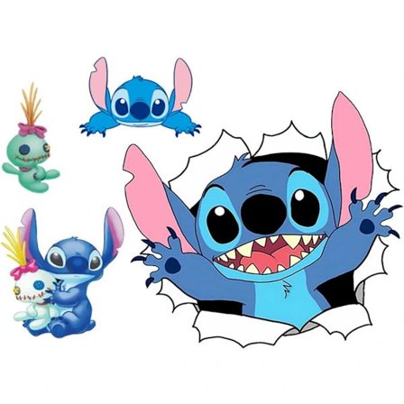 Lilo og Stitch vægdekorationer børn tegneserie vægkunst Stitch væg [GKS]