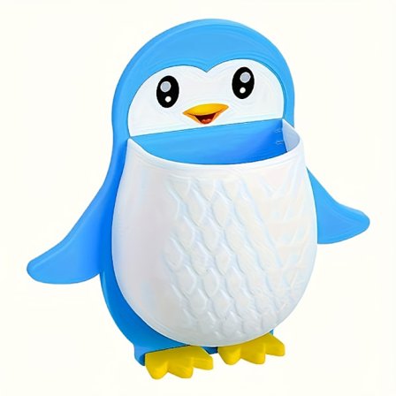 Søt Pingvin Tannbørsteholder - Veggmontert Kosmetisk Oppbevaringshylle for Bad, Hybel