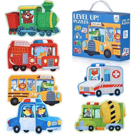 Montessori Puslespill for Barn - Puslespill for Barn, 6-pakning, Puslespill, Leker for Barn 3, 4, 5 År, Pedagogiske Montessori-gaver Transport